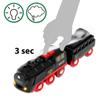 BRIO Power Steam Train Wooden Rail Electric Vehicle Locomotive 33884