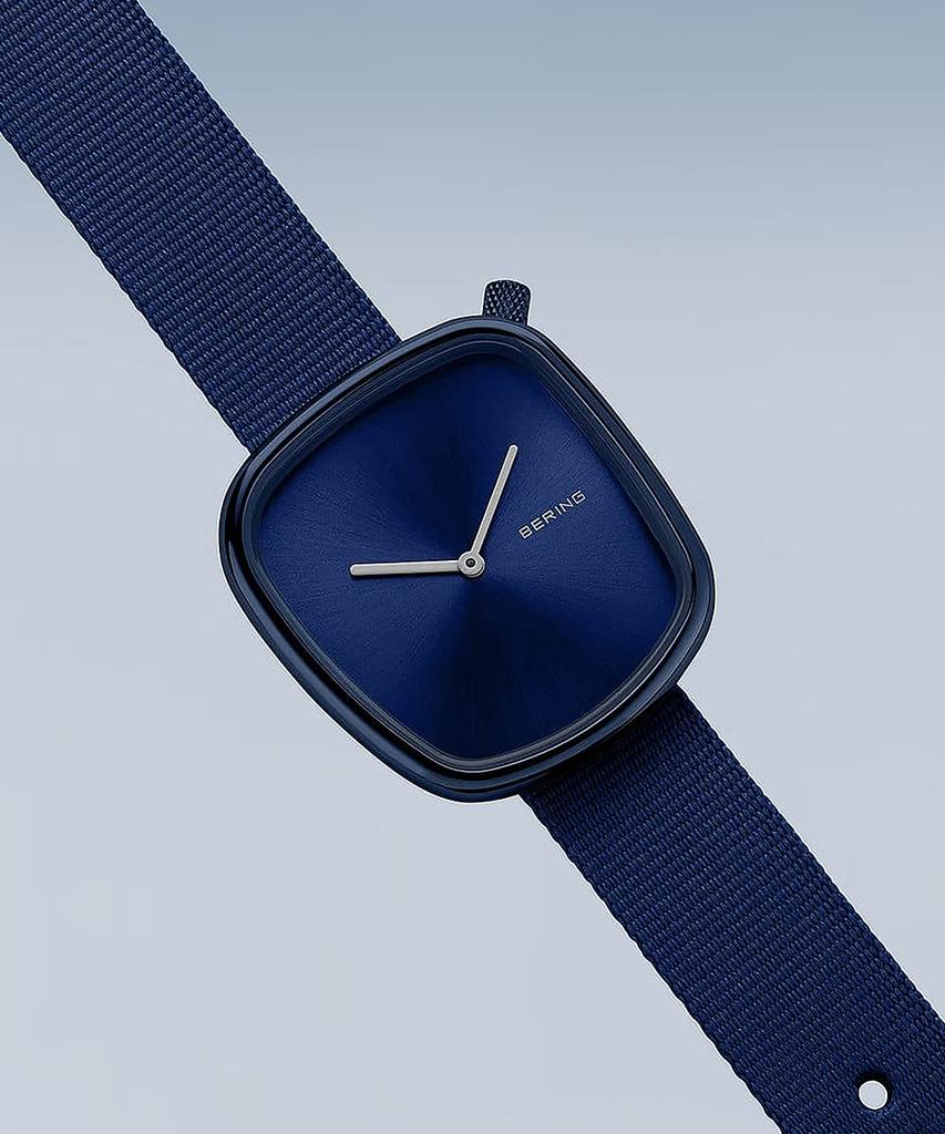 BERING Pebble 18034-397 унисекс часы синий сетчатый ремешок из нержавеющей стали сапфировое стекло