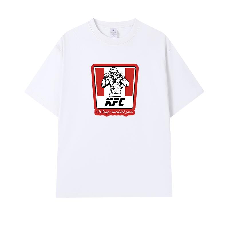 Футболка с коротким рукавом из чистого хлопка с надписью «Ешь KFC 2025» для мужчин и женщин. Веселая повседневная футболка высокого качества от люксового бренда.
