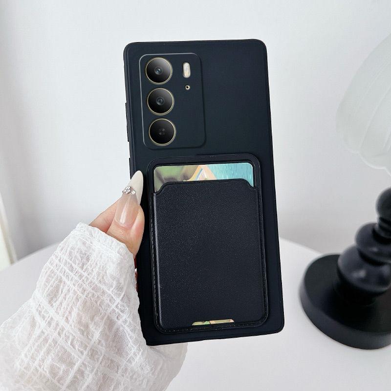 RealmeC75 Mobile Phone Case, Card Bag, Solid Color, Straight Edge Simple Knot, Soft Protective Cover, Matte Business Anti-drop All-inclusive.