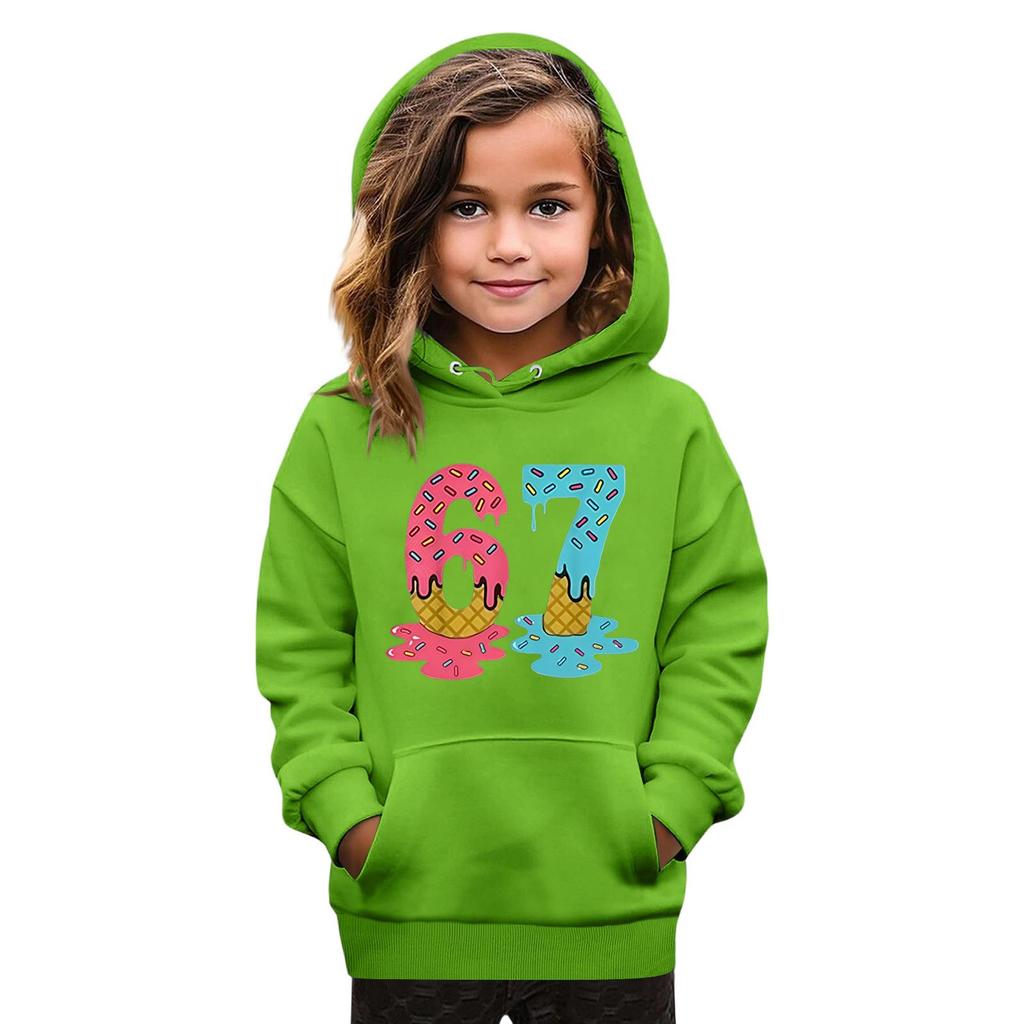 Kids' Fashion Printed Pullover Casual Long-Sleeve Crewneck Hoodie Top