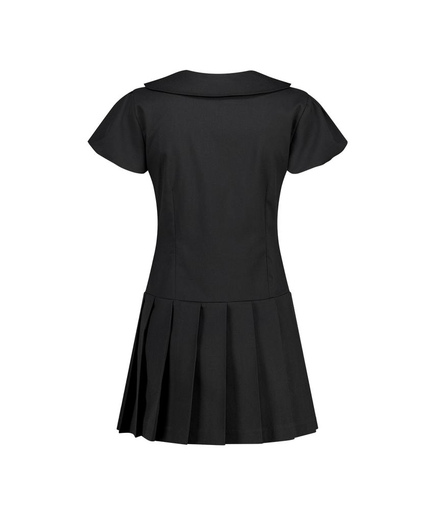 Iligo Rose Pleated Mini Dress Black
