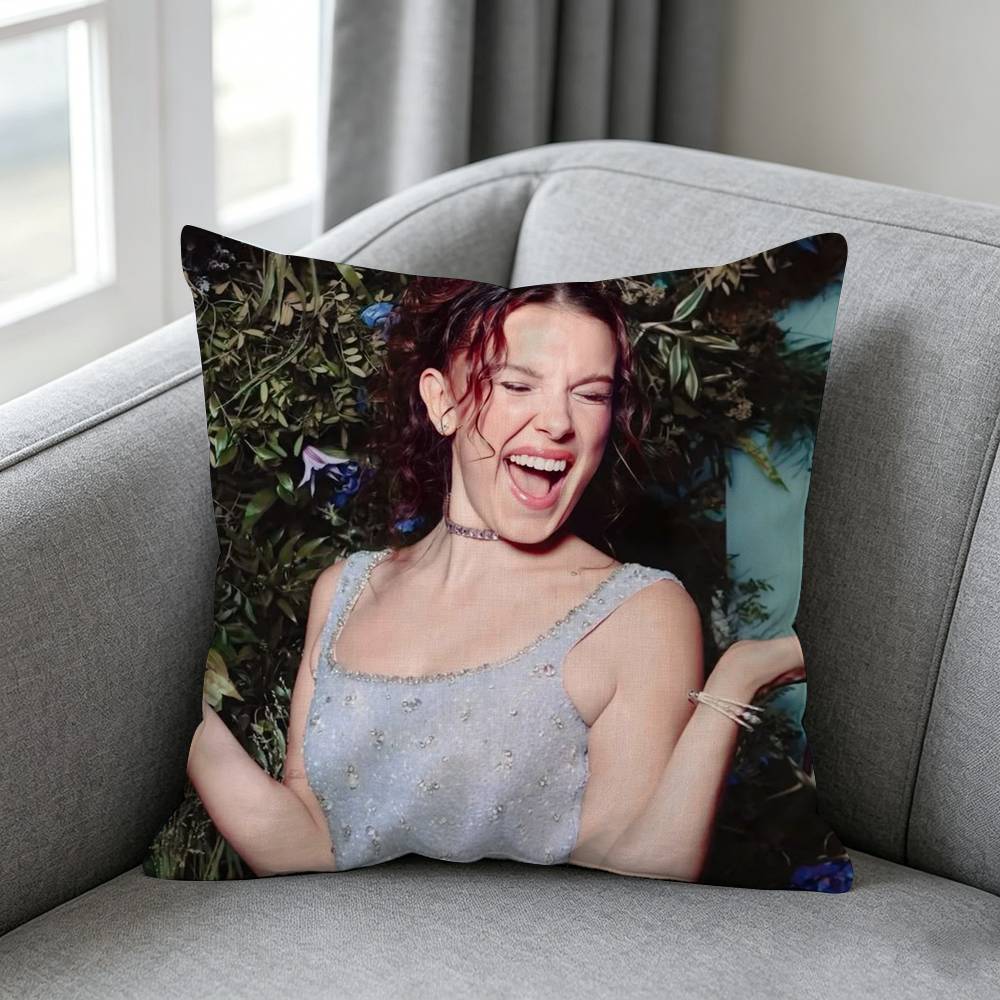 Actor Millie Bobby Brownn Pillow cover gift High definition digital printingSurprise  vivid pattern Household
