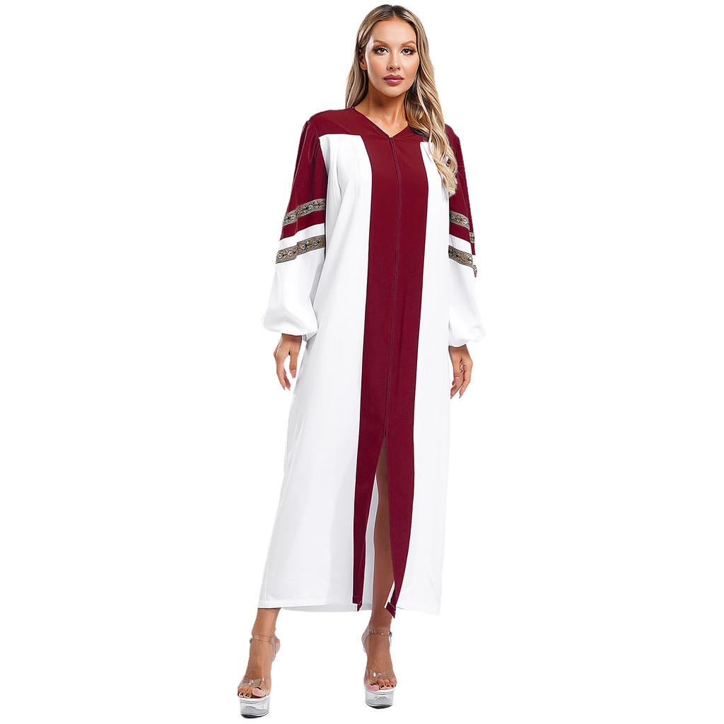 Womens Church Clergy Dress Choir Robe Minister Loose Fit Maxi Dress Priest Preacher Liturgical Dresses Dance Performance Costume