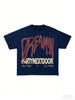 2026 Unisexwounisex Oversized Tshirt Dreamin Inspired Dripping Text Print Graphic Tee Sleeve Casual Streetwear Loose Fit Daily Top