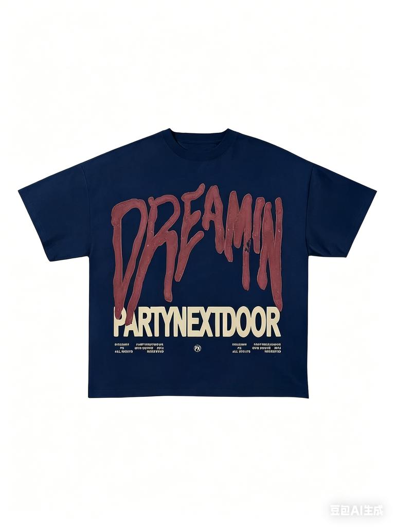2026 Unisexwounisex Oversized Tshirt Dreamin Inspired Dripping Text Print Graphic Tee Sleeve Casual Streetwear Loose Fit Daily Top
