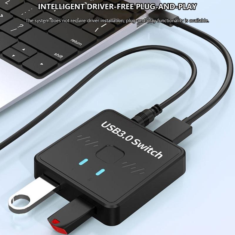 USB3.0 Switcher 2 Computer Sharing Keyboard and Mouse Printer Scanner Webcam 2 in 1 Out/1 in 2 Out USB Switcher Splitter