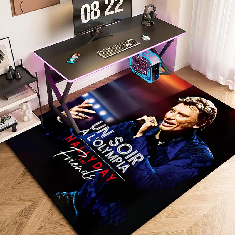1pc The Golden Legend of Johnny Hallyday Carpet Rug for Living Room Bedroom Home Sofa Decoration,Kids play Non-slip Floor Mat