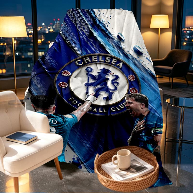 Плед Chelsea F.C. - Мягкий и Удобный, для Спальни, Путешествий, Дивана, Домашнего Декора - Подарок на День Рождения, Рождество для Друга
