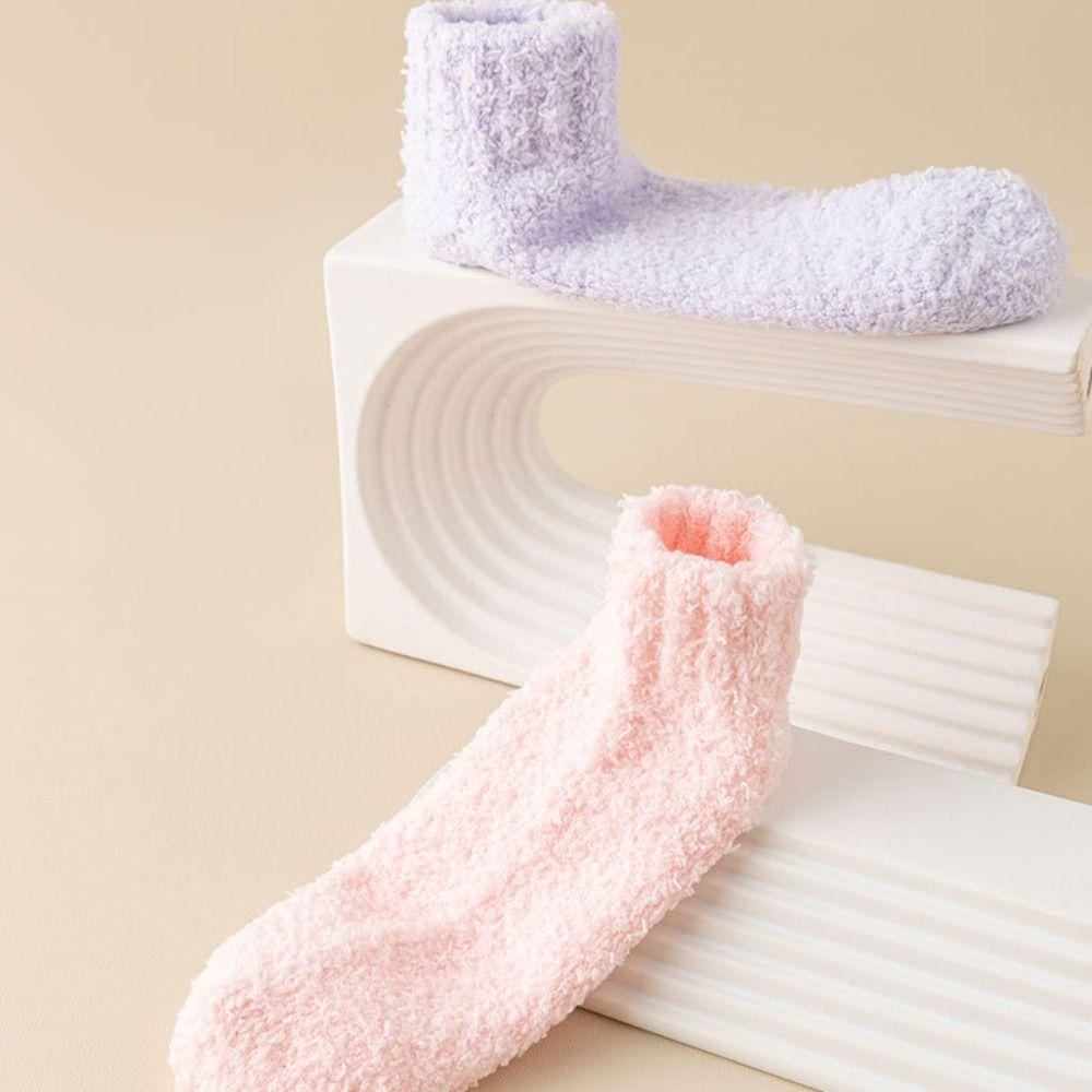 Зимние коралловые бархатные носки Теплые носки для сна Хлопковые носки для женщин