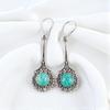 Натуральный амазонит, драгоценный камень, серебро 925 пробы, ювелирные изделия ручной работы, серьги 2,52" EE-77-28