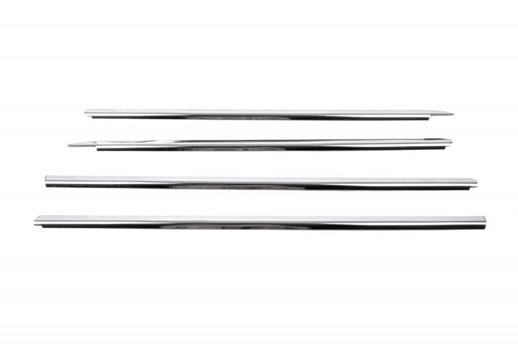 Окантовка стекол (4 шт, нерж.) OmsaLine - Итальянская нержавейка для Renault Sandero 2013-2022 гг