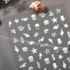 Мультяшные наклейки для маникюра 'Морская тематика' Стиль 3D Летние морские звезды ракушки Наклейки для ногтей Декор Шармы для ногтей Аксессуары
