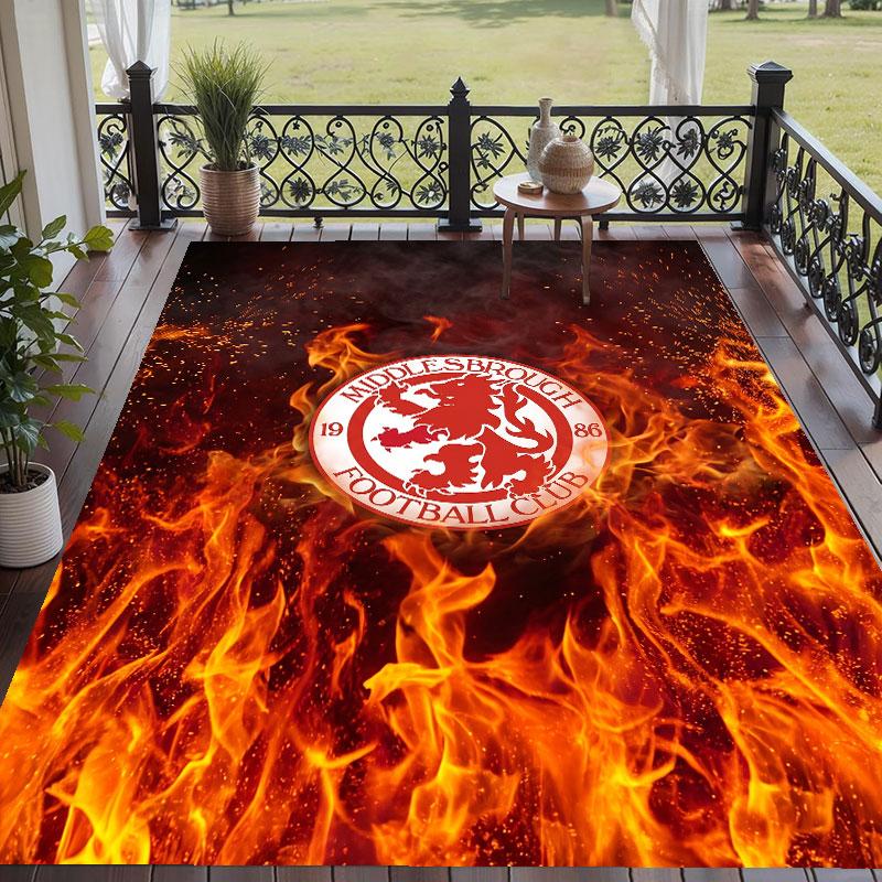 Soft Floor Carpet Middlesbrough Football Pattern Area Rug Decorative Mat For Home Room Decoration