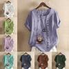 Women's Fashion Cute Bird Prined Short Sleeve T-shirt Loose Cotton Shirt Casual Loose Summer Blouse Tops Plus Size