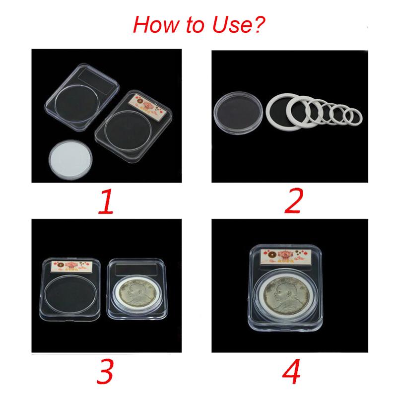 10Pcs Universal Coin Capsule Holder Storage Box Display Slab Case for 16mm 20mm 25mm 27mm 30mm 38mm 46mm Medal Coin Collection