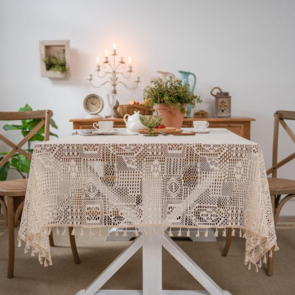 Imaqi Yun Pastoral Crochet Geometric Knitted Tablecloth