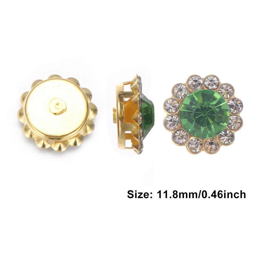 10PCS DIY Craft Sparkling Flower-shaped Rhinestone Buttons Crystal Glass Stone Clothes Decoration
