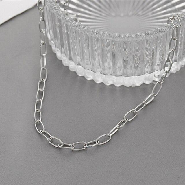 17KM Серебряное ожерелье в форме сердца для женщин и мужчин, готические геометрические бусины, цепочка, ожерелья, Y2K, стильные ювелирные изделия, подарки