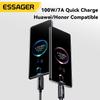 Essager 7A USB Type C кабель 100 Вт быстрая зарядка USB кабель для Xiaomi Huawei Mate 60 Samsung Vivo Honor Realme Oneplus Data Wire