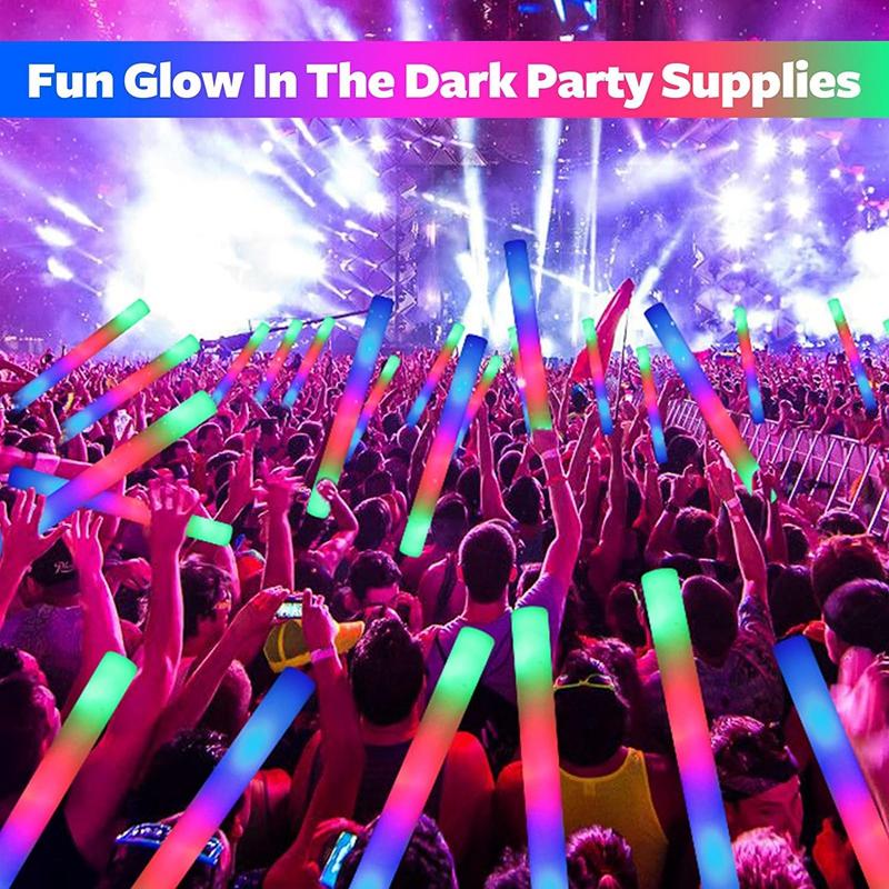 5pcs Flashing LED Light Colorful Light Stick Music Festival Birthday Wedding Party Supplies Party Bright Colorful Glow Stick