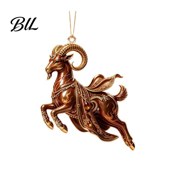 Seasonal Gift for Friends Goat Christmas Tree Pendant, Durable Acrylic Hanging Ornament, Not Easy Ornament to Fade Decorative Charms Holiday