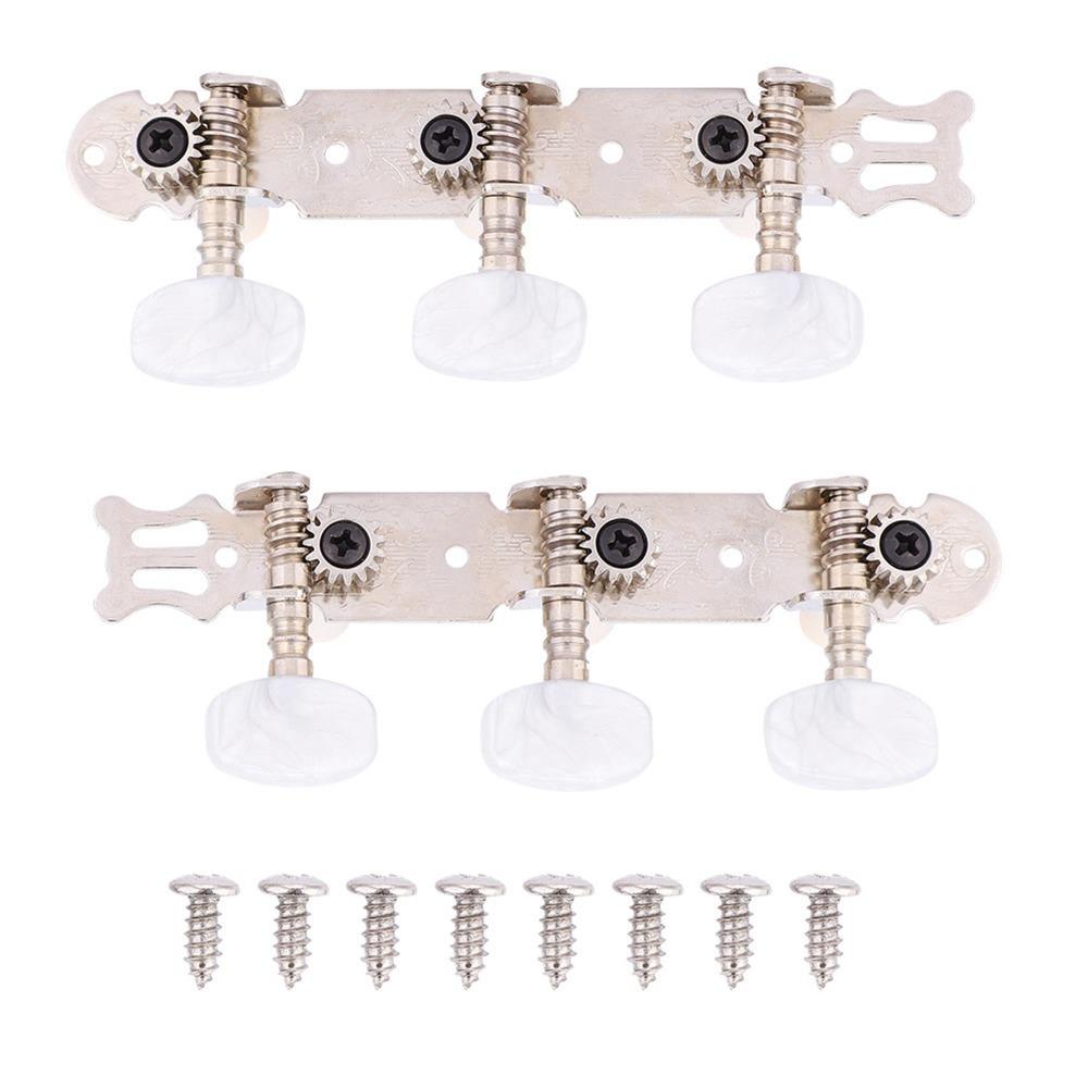 3L 3R Layout Guitar Tuning Pegs Silver Color Classical Guitar Tuning Keys  For Guitar Parts