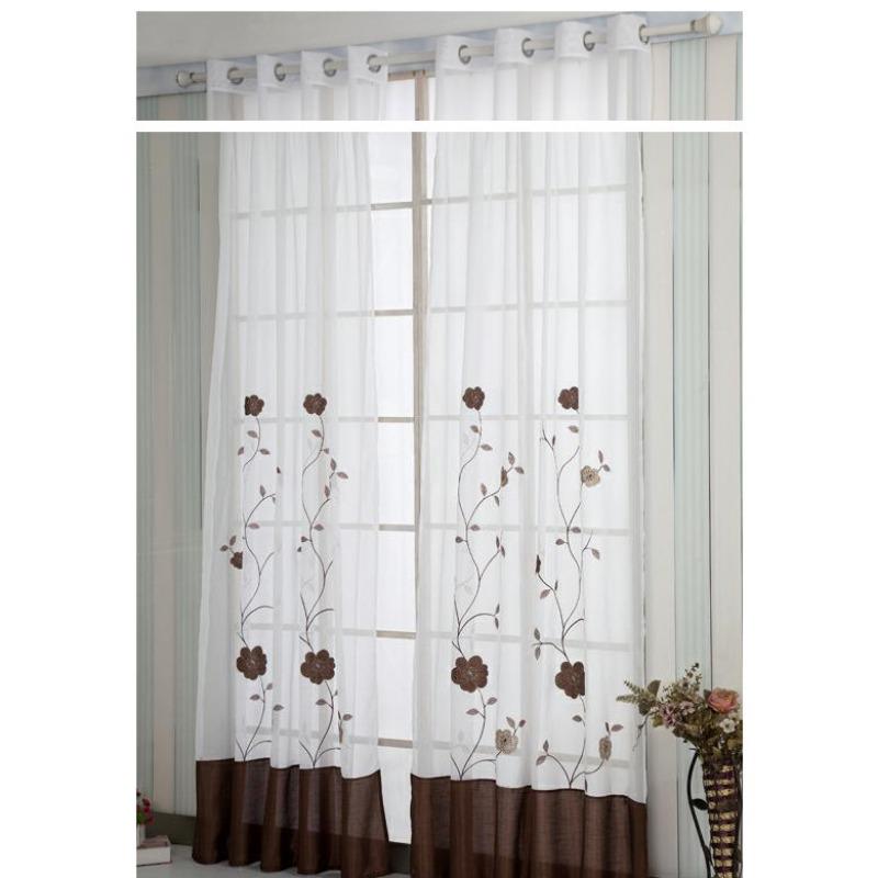 09Ya91 Yarn Splicing Computer Embroidery Large Curtains, Window Screens