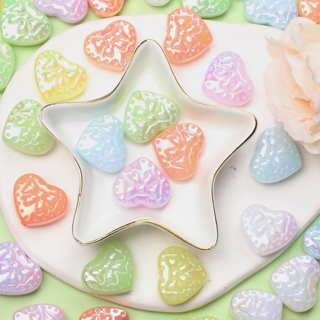 DIY аксессуары модные разделительные бусины бусины в форме сердца креативный материал ручной работы 25*21,2 мм 10 шт для ожерелья серьги конфетный цвет акрил