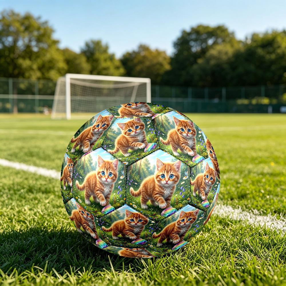 1pc Rainbow Kitten Forest Durable Size 5 Soccer Ball Professional Match Training Football Indoor &Outdoor Sports Ball p60111