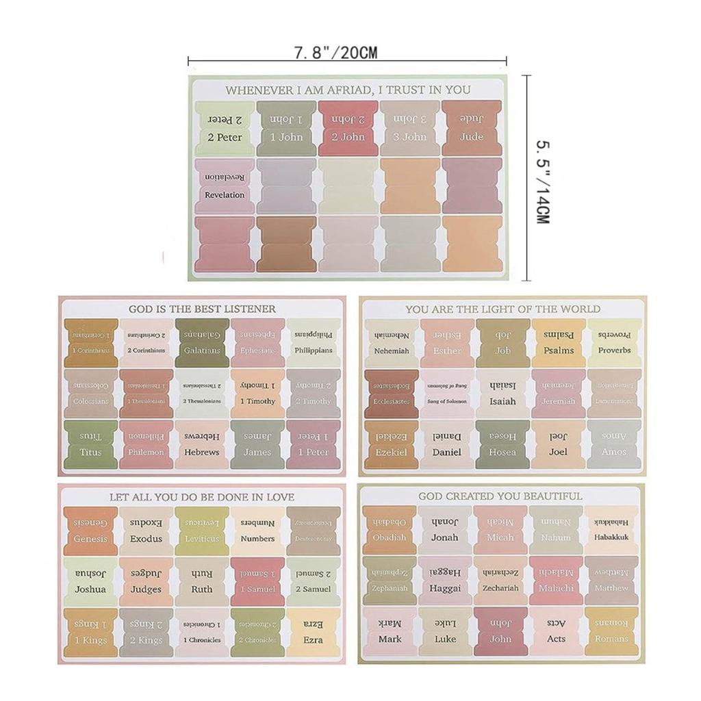 5 шт. этикетка с библейским указателем Моранди, цветная наклейка с библейским указателем