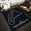 Magny-Cours Race Track Outline Rug Non-slip rug suitable for living room and bedroom sofas.
