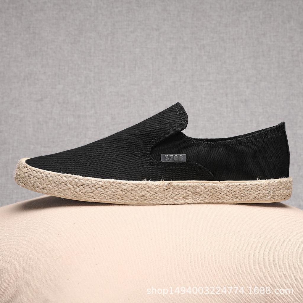 Soft Espadrilles Men Hemp Loafers Slip On Shoes Fashion Mens Shoes Casual Male Breathable Canvas Spring Rubber Sneakers Men