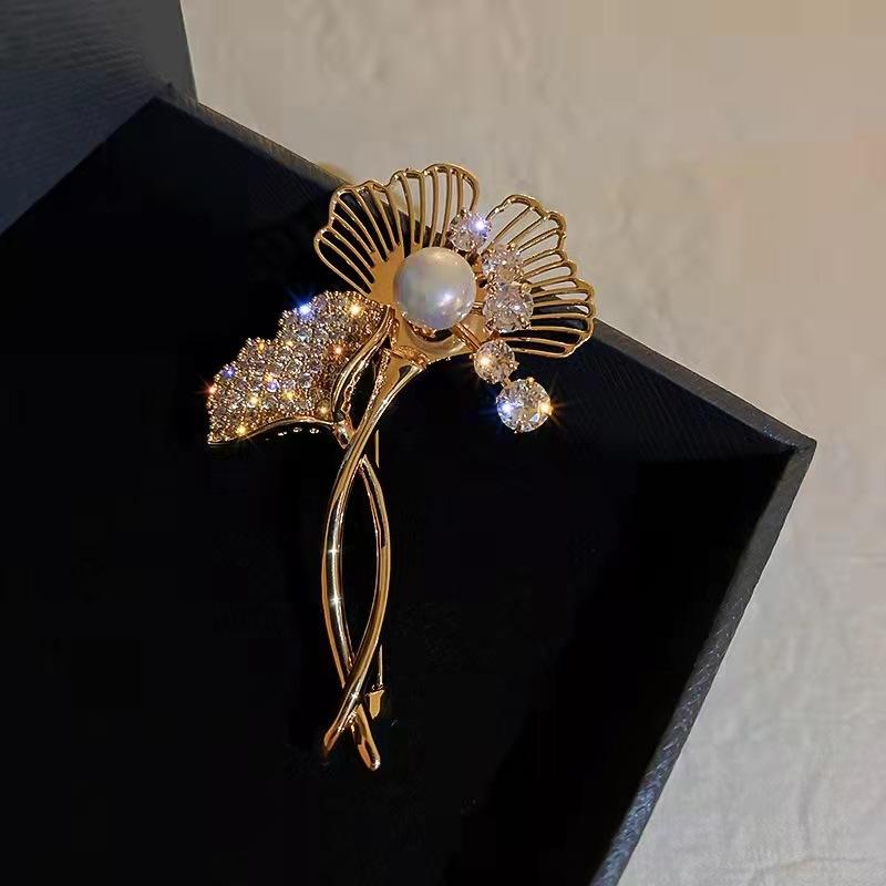 High-End Brooches, Women'S Sense Of Luxury, Niche, High-End Pins, Elegant Temperament, Fixed Clothes, Suits, Pearl Jewelry
