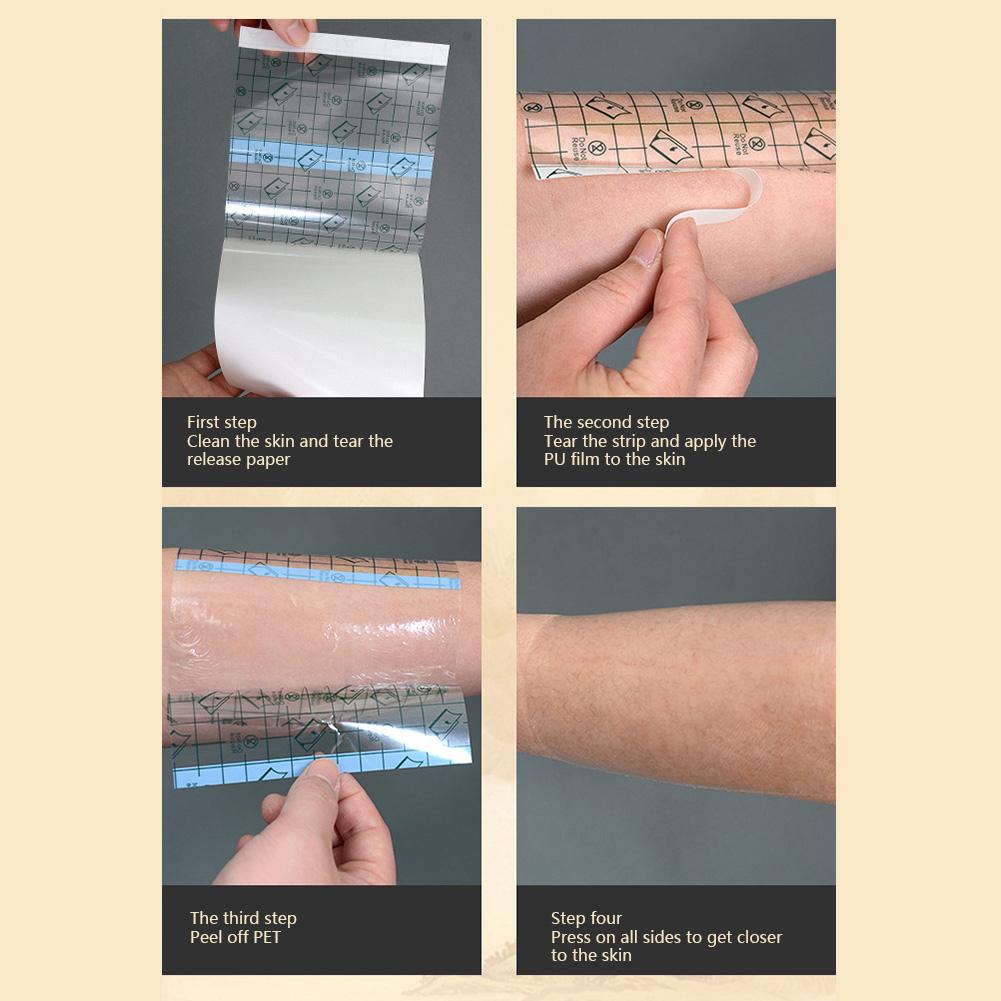 10 шт. клейкая лента прозрачная полиуретановая антиаллергическая медицинская раневая повязка фиксирующая лента водонепроницаемый пластырь