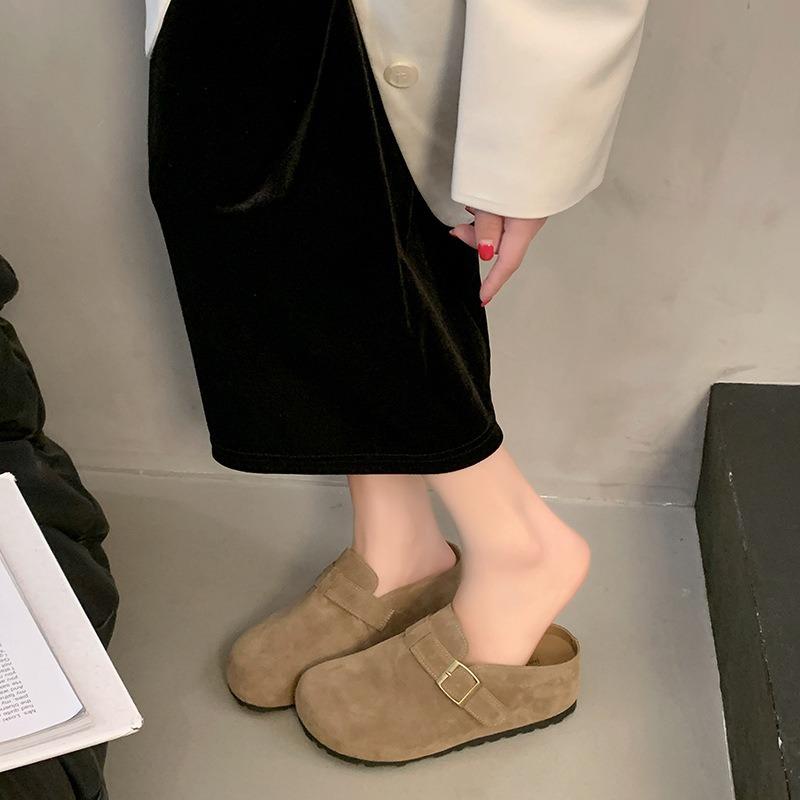 Баотоу полутапочки женские весенние новые носить ленивые одинарные туфли повседневный хлеб