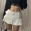 Gotik Pastel Mikro Yubka Past Bel Qora Cho'ntak Patchwork A-Line Ko'ylak Pank Retro Harajuku Ko'cha Usuli