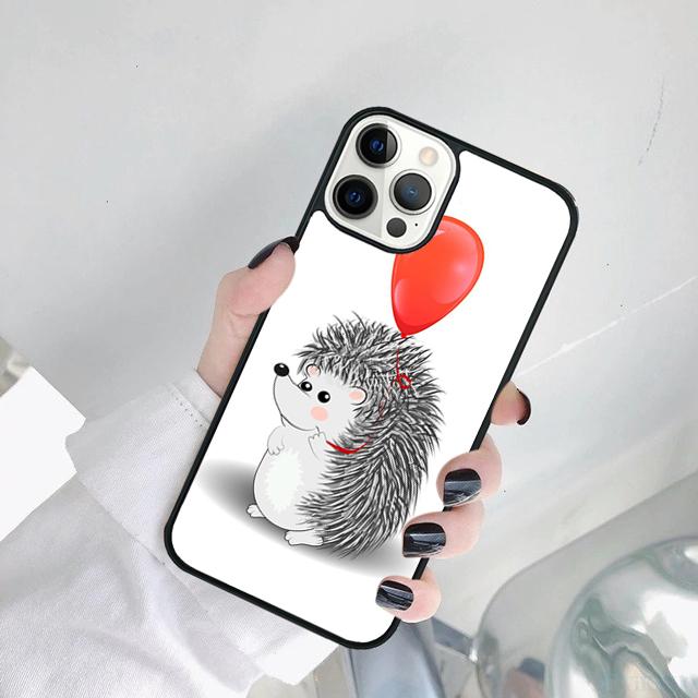 Чехол для телефона Ёжик и Воздушный шар Для iPhone 17 Air 15 Pro MAX 16 Plus 14 12 11 13 Coque
