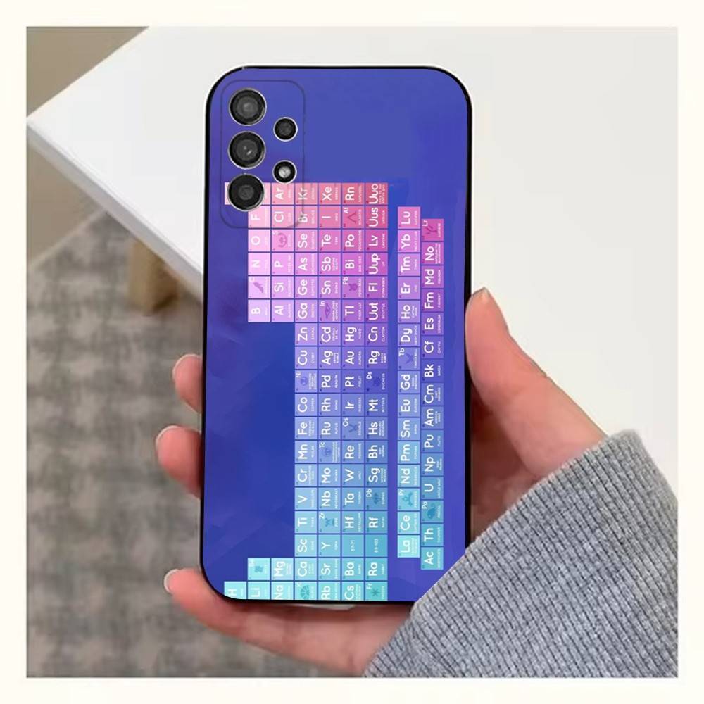 Chemistry Periodic Table Case For Samsung S22,S25,Ultra,S24,S23,FE,S20,S10,Plus,S21,S9,Lite,Soft Silicone Black