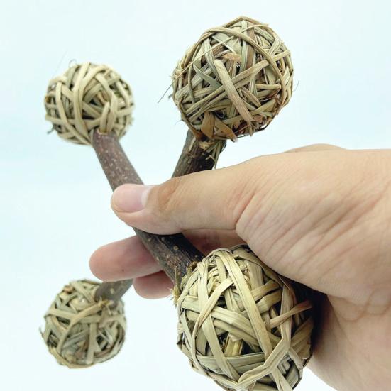 Игрушка-грызунок для хомяка Высокая прочность Натуральный материал Уход за зубами Экологичный Многоцелевой Устойчивый к укусам Травяной Кролик Хомяк Игрушки-грызунки для домашних животных Зубы питомца