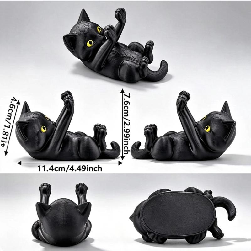 1 шт. Милый держатель для телефона на стол в форме котенка, 3D-печать, регулируемая подставка для телефона в виде черной кошки, настольная подставка для телефона, животное, декор для стола