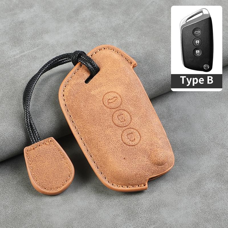 Leather Car Key Case Cover Shell For Baojun 560 Rs-5 530 630 310 E100 310W 510 730 360 Holder Fob Keychain Interior Accessories