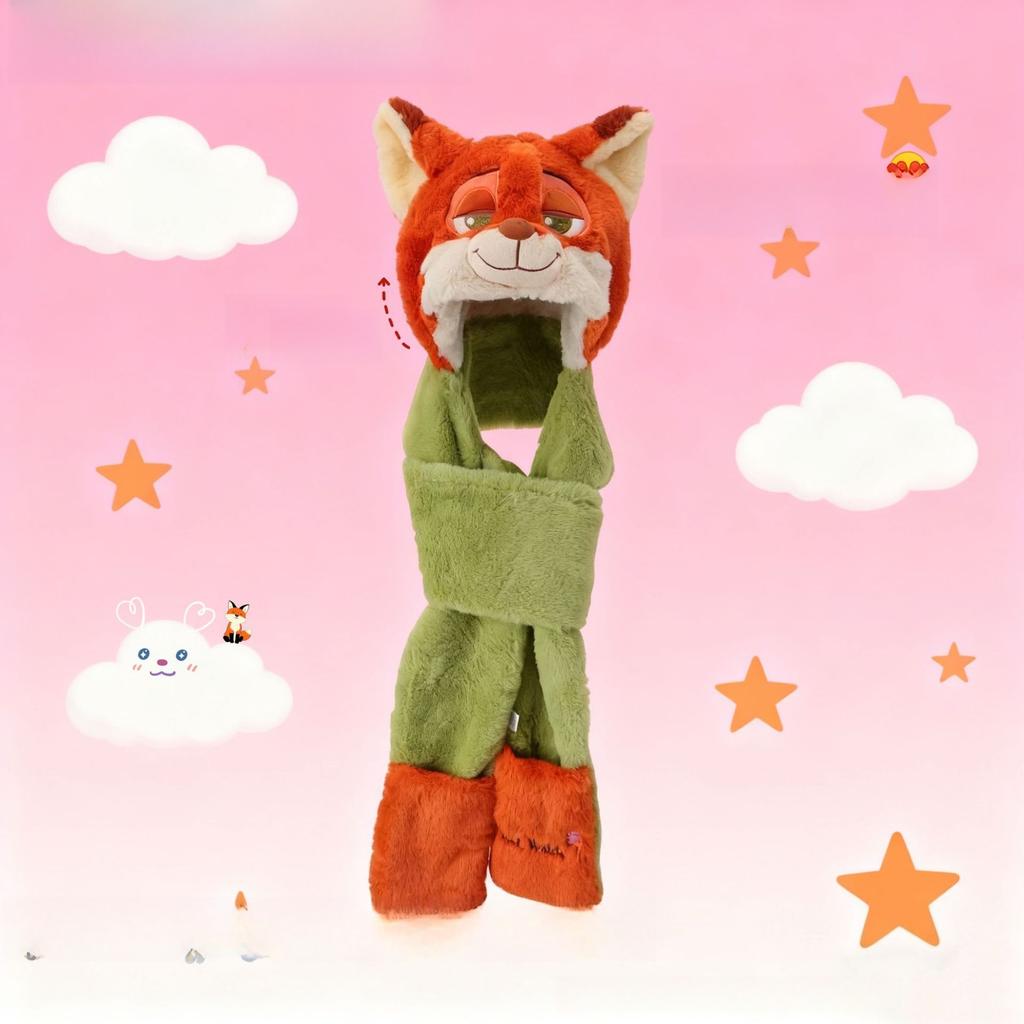 Плюшевая шапка-ушанка Дисней Зверополис Джуди Ник Теплая Мультяшный персонаж Мягкая Зимняя Теплая Ушанка Праздничный Рождественский Подарок для Мальчиков и Девочек