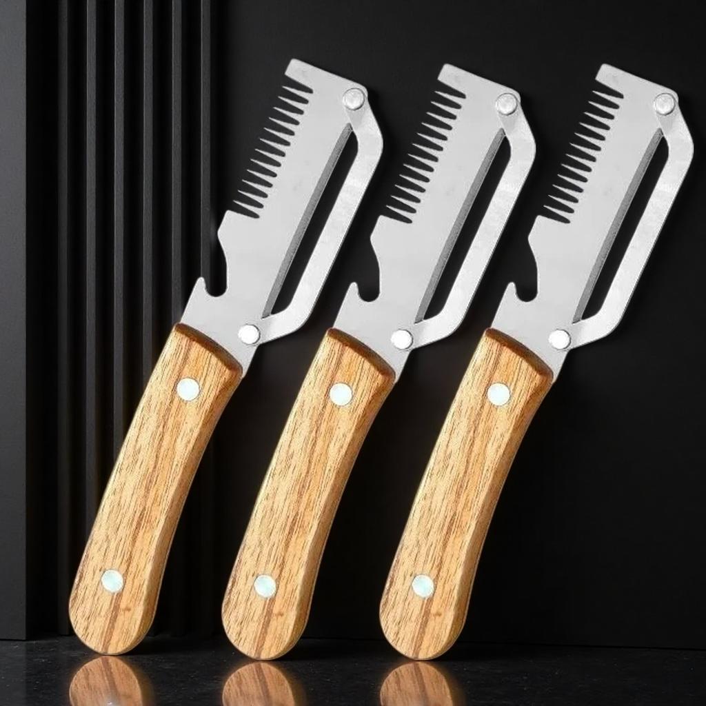 2PC Set Kitchen Peeler Stainless Steel Vegetable Peeler Wooden Handle For Peeling And Slicing Fruits And Vegetables Kitchen Tool 4