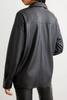 Handmade Genuine Lambskin Leather Soft Women's Black Shirt Casual Stylish Biker