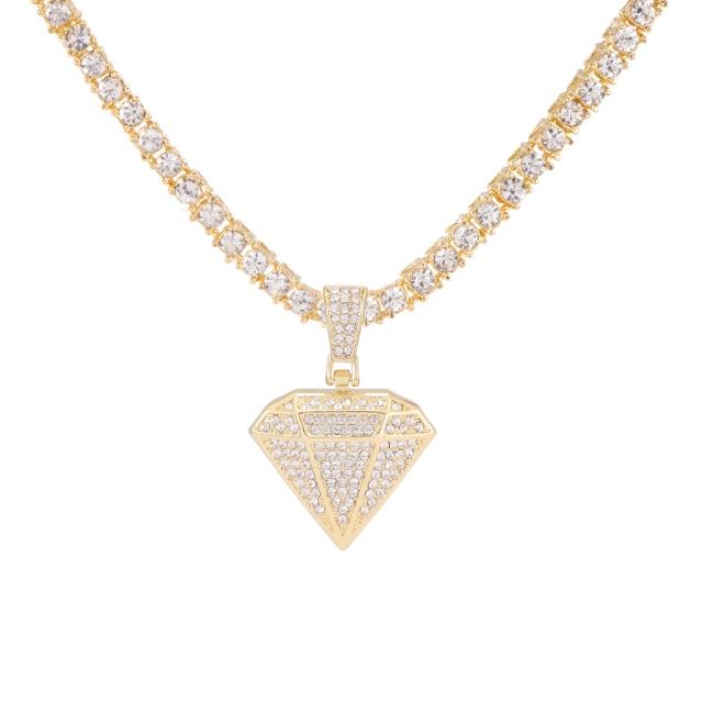 Iced Out кулон ожерелье с 4 мм цирконом теннисная цепочка Iced Out блестящая цепочка со стразами для мужчин colar masculino