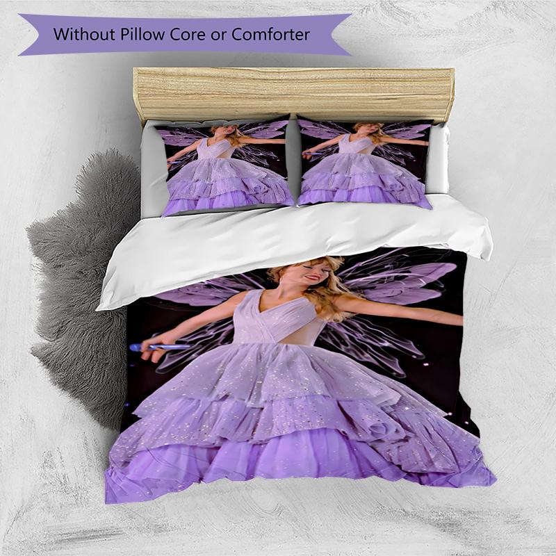 3pcs Taylor Swift pattern bedding set duvet cover set includes duvet cover &pillowcases, perfect all season bedroom decoration & gift