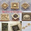 BAKALA Luxury Bathroom Floor Washer Drain Cover Engraving Floor Drains Stoppers Drainer Strainer Gold Finish 4 Inch  for Choose
