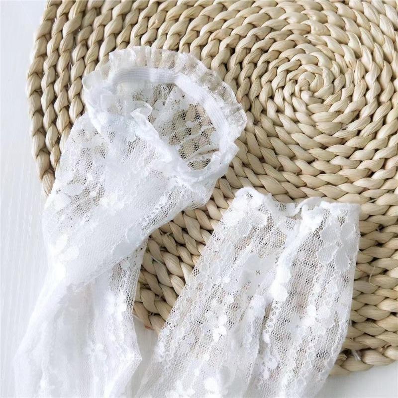 Long Lace Hollow-Out Fingerless Gloves Women Summer Anti-UV Sleeves Mesh Breathable Ice Silk Mittens Oversleeve Driving Cycling