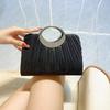 Elegant Pleated Leather Evening Handbag for Weddings and Parties